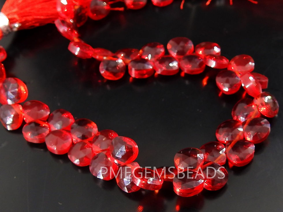 Миниатюра: Rubilite Red Quartz Faceted Heart Shape Teardrop