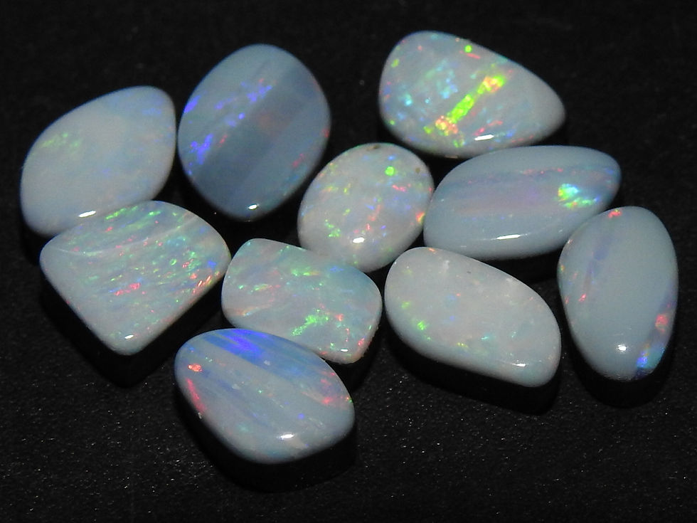 Australian Opal Doublet Multi Fire Smooth Fancy Shape Cabochon Lot