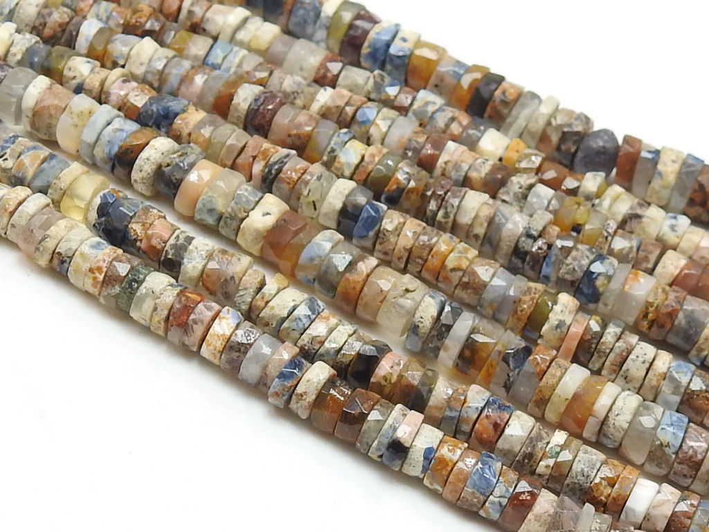Pietersite Bead Tire Coin Button Wheel Bead 8Inches Strand