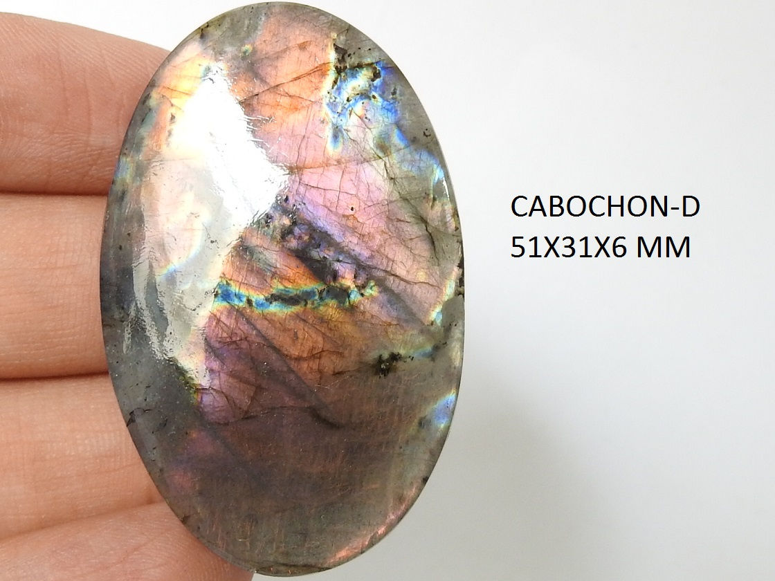 Labradorite Smooth Oval Shape Purple Fire Spectrolite Cabochon