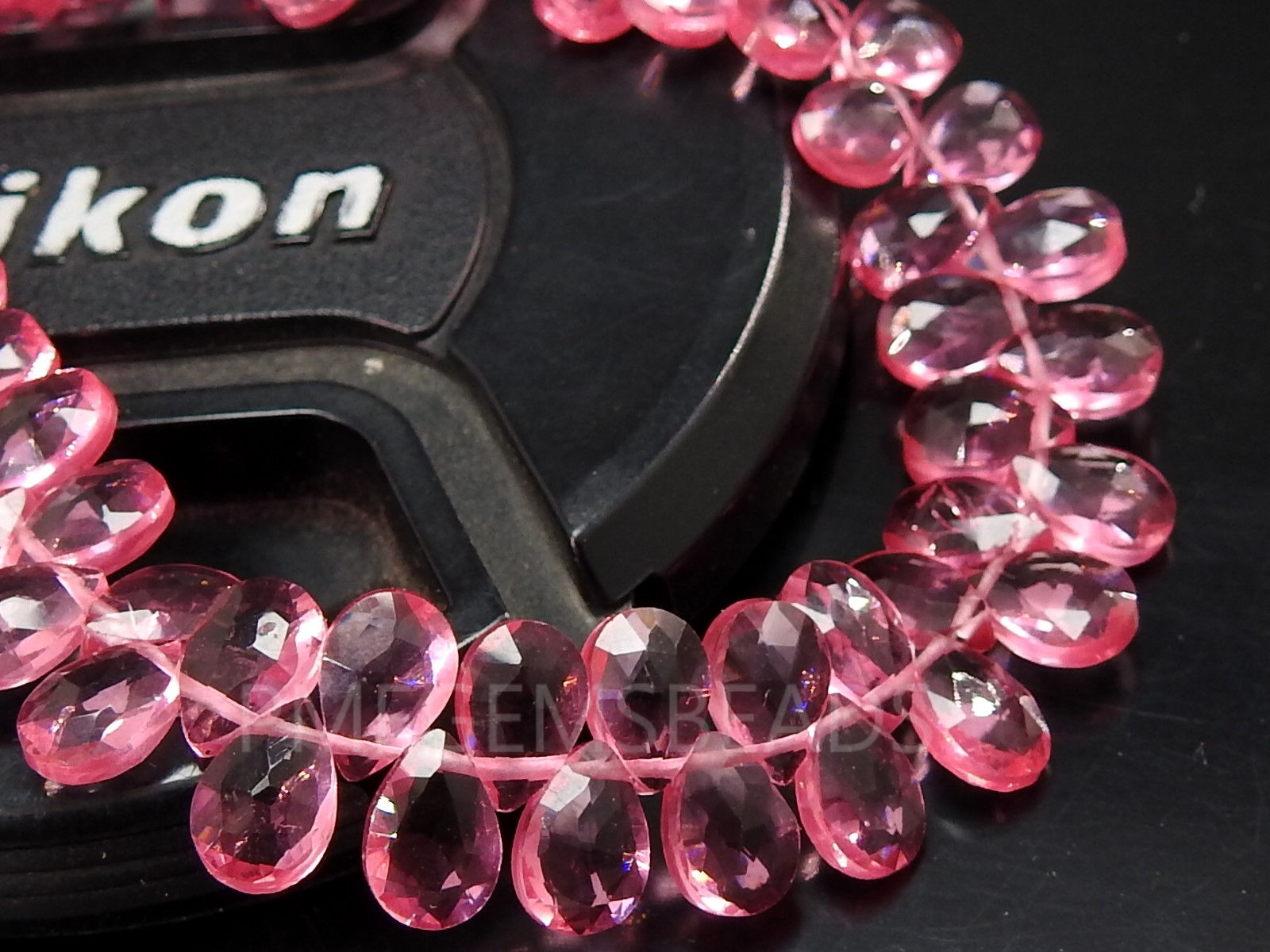 Rubilite Pink Quartz Faceted Teardrop