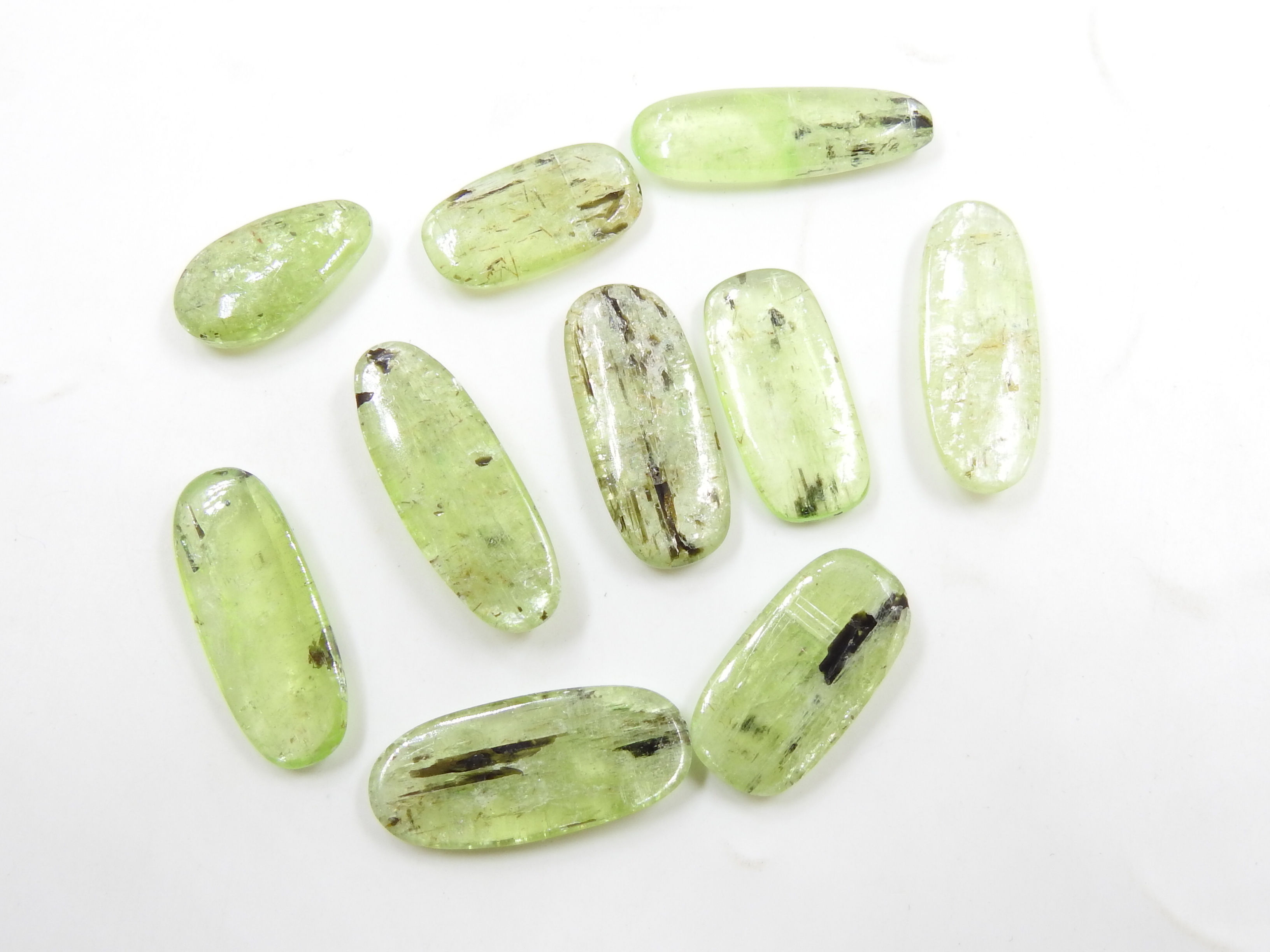 Green Kyanite Smooth Cabochon 10Piece Lot 18X25To10X8MM Approx C-41