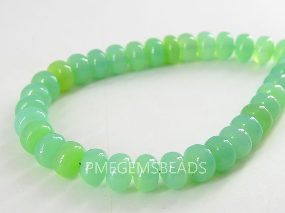 Chrysoprase Green Chalcedony Smooth Roundel Bead