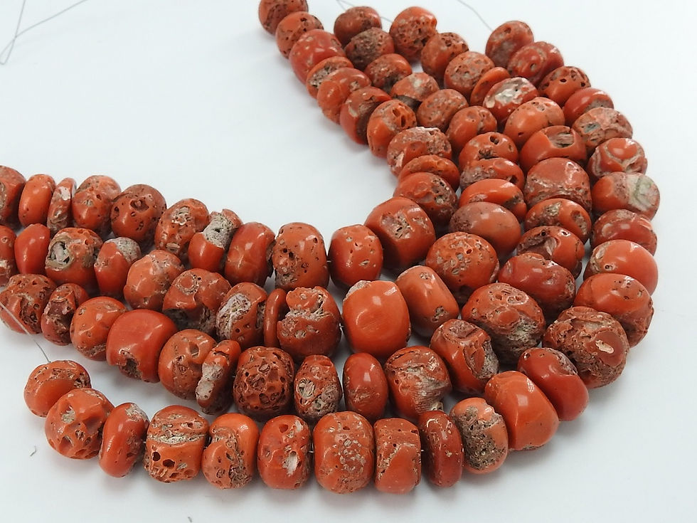 Red Coral Smooth Roundel Beads
