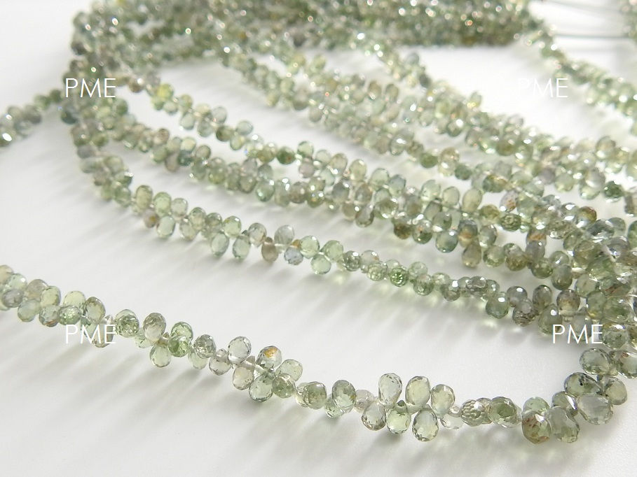 Green Sapphire Faceted Drops
