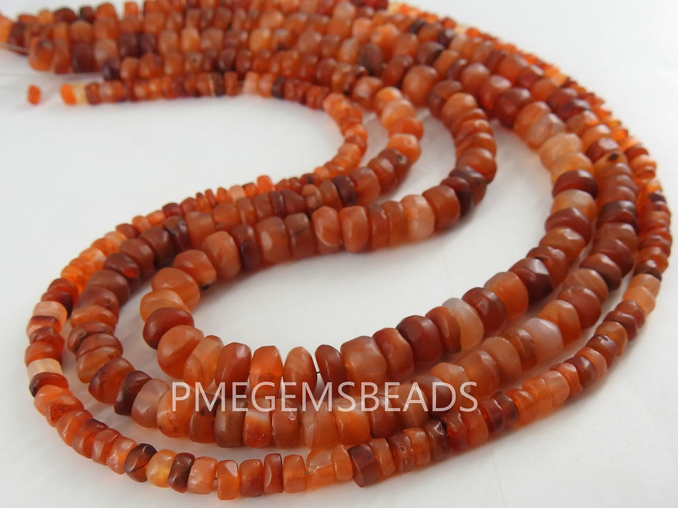 Thumbnail: Carnelian Smooth Matte Polished Roundel Beads