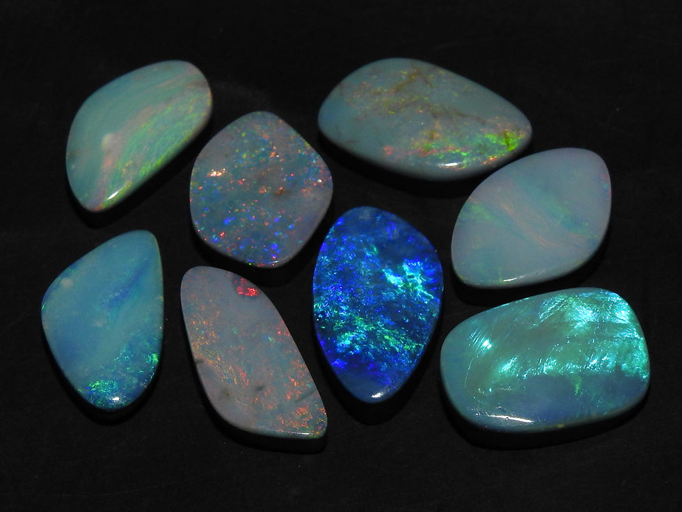 サムネイル： Australian Opal Doublet Cabochon 8Piece 14To11 MM Long Approx