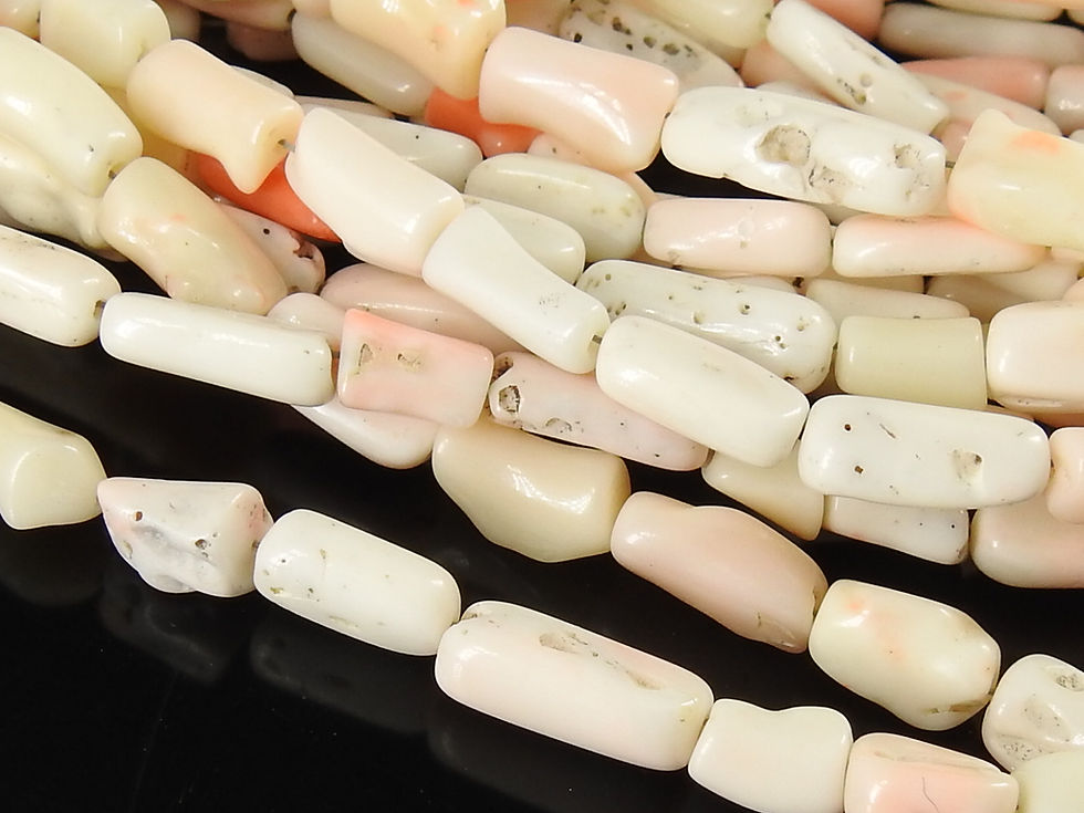 サムネイル： White Coral Smooth Tumble Nuggets Beads