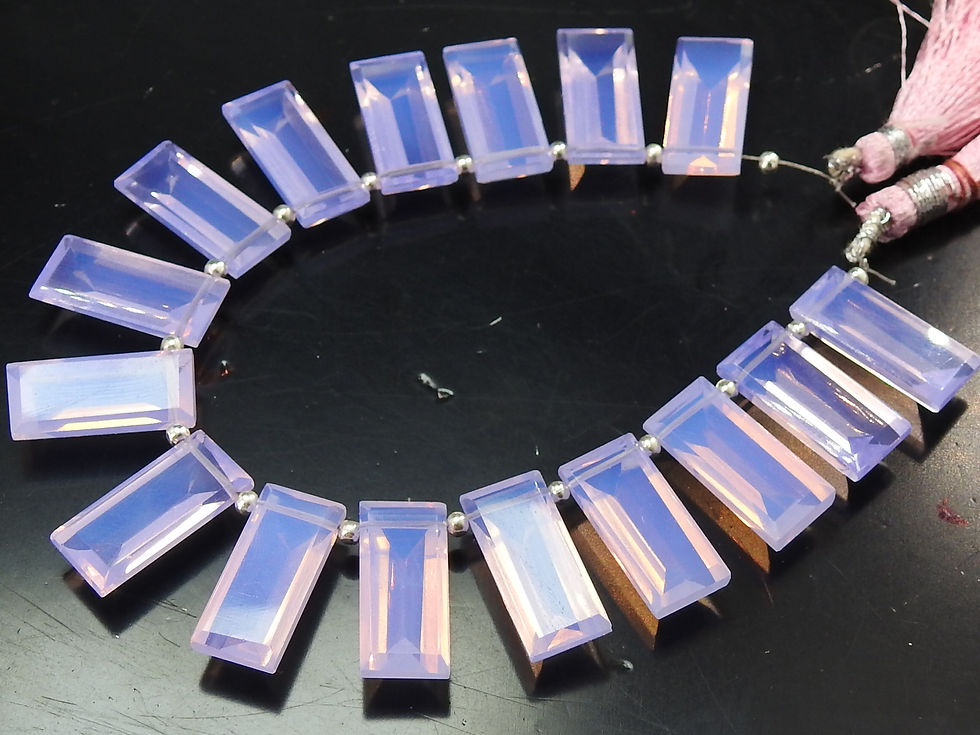 Lavender Blue Quartz Faceted Baguette