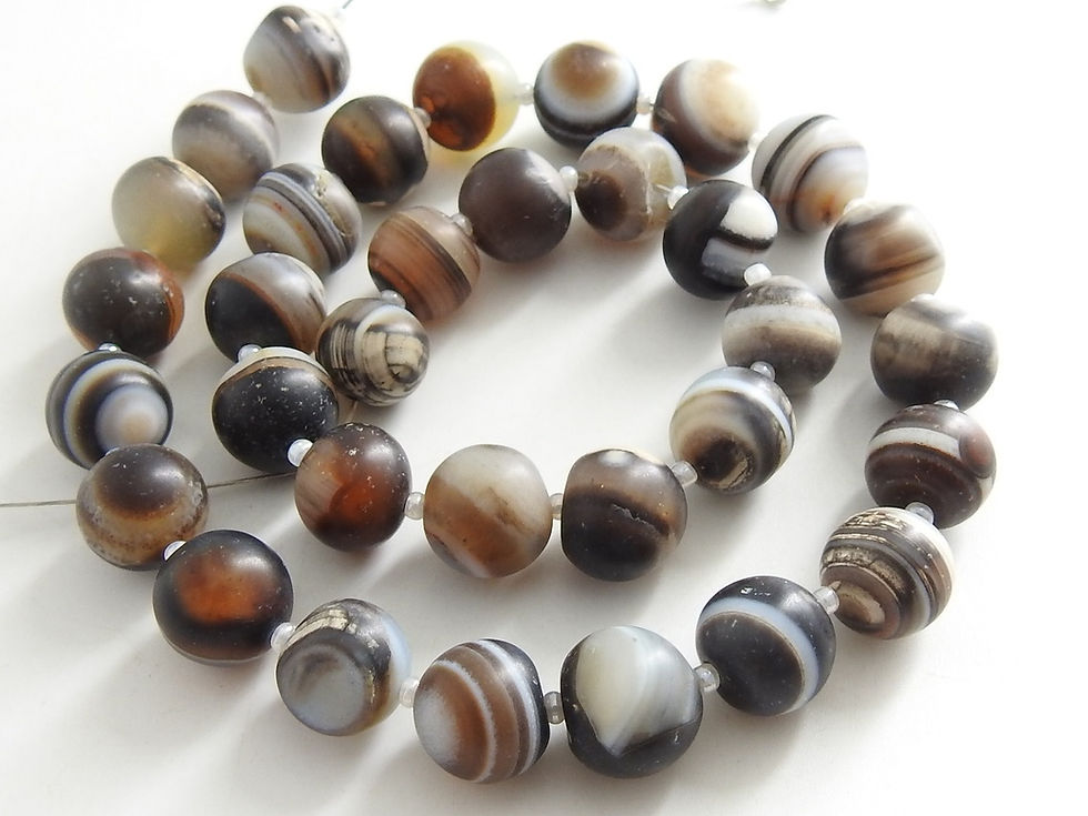 Sizry Agate Smooth Sphere Round Beads