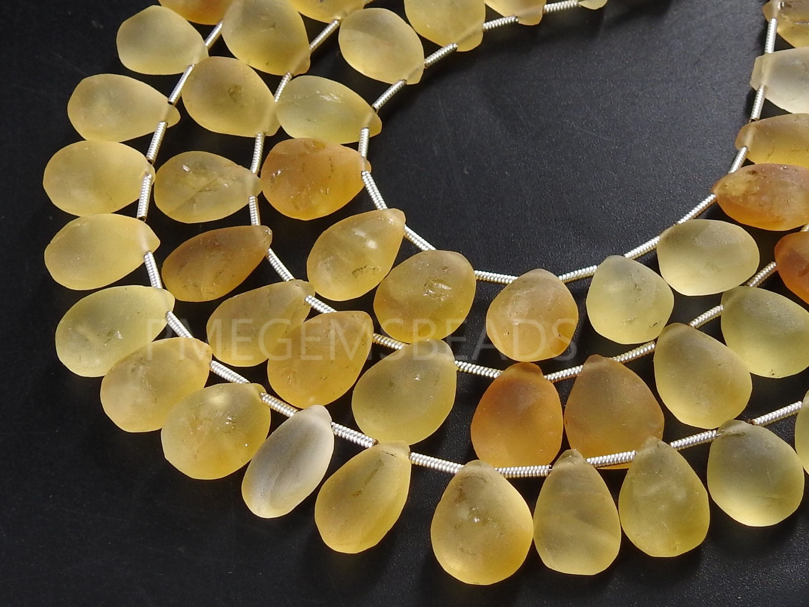 Citrine Smooth Matte Polished Teardrop