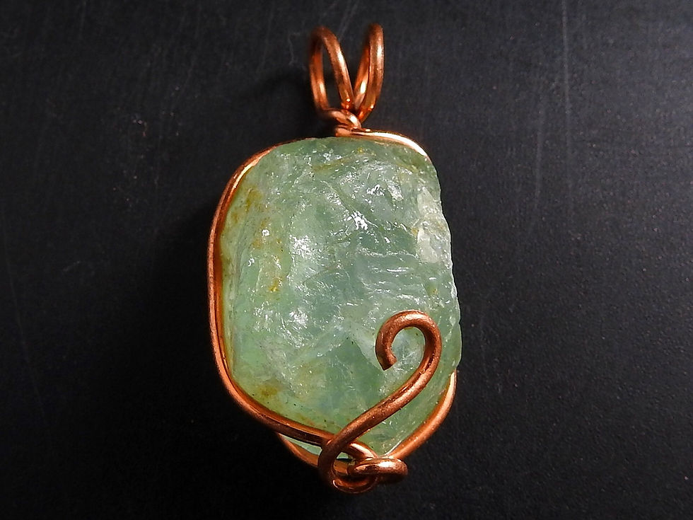 Thumbnail: Aquamarine Natural Rough Wire Wrapping Copper Pendents