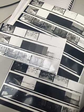 Film contact sheets.
