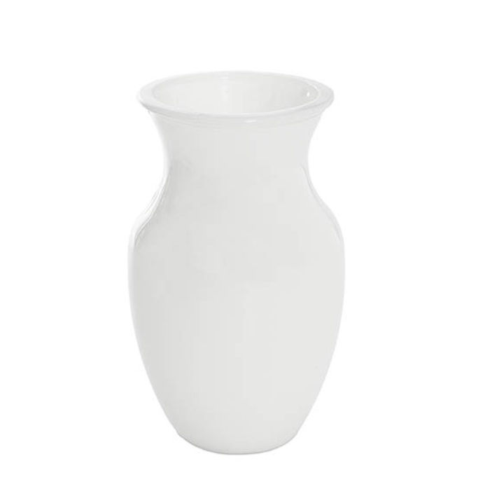 Glass Ginger Flared Vase Solid White