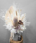 dried and preserved flower arrangement whites