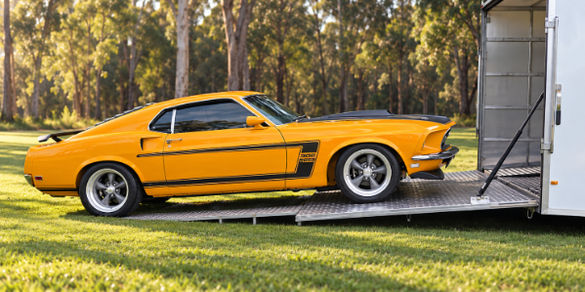 orange 69 mach 1 mustang