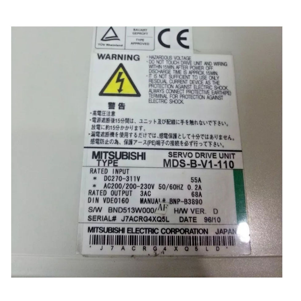 Küçük resim: MDS-B-V1-110 Mitsubishi Servo Sürücü etiket görünüm