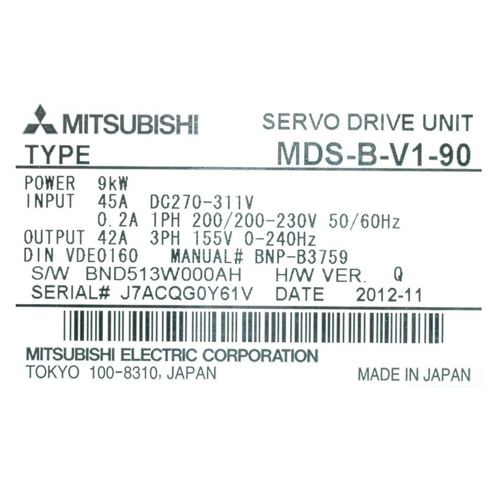 Thumbnail: Mitsubishi Servo Sürücü etiket görünüm