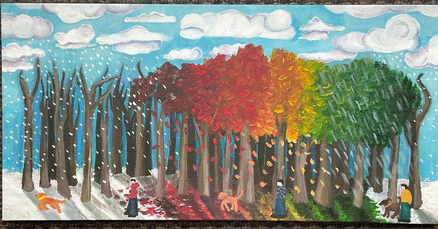 Walking through a forest