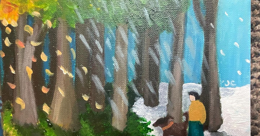 Walking through the forest