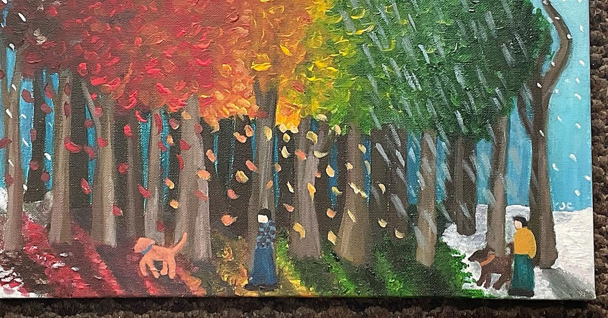 Colorful leaves on trees