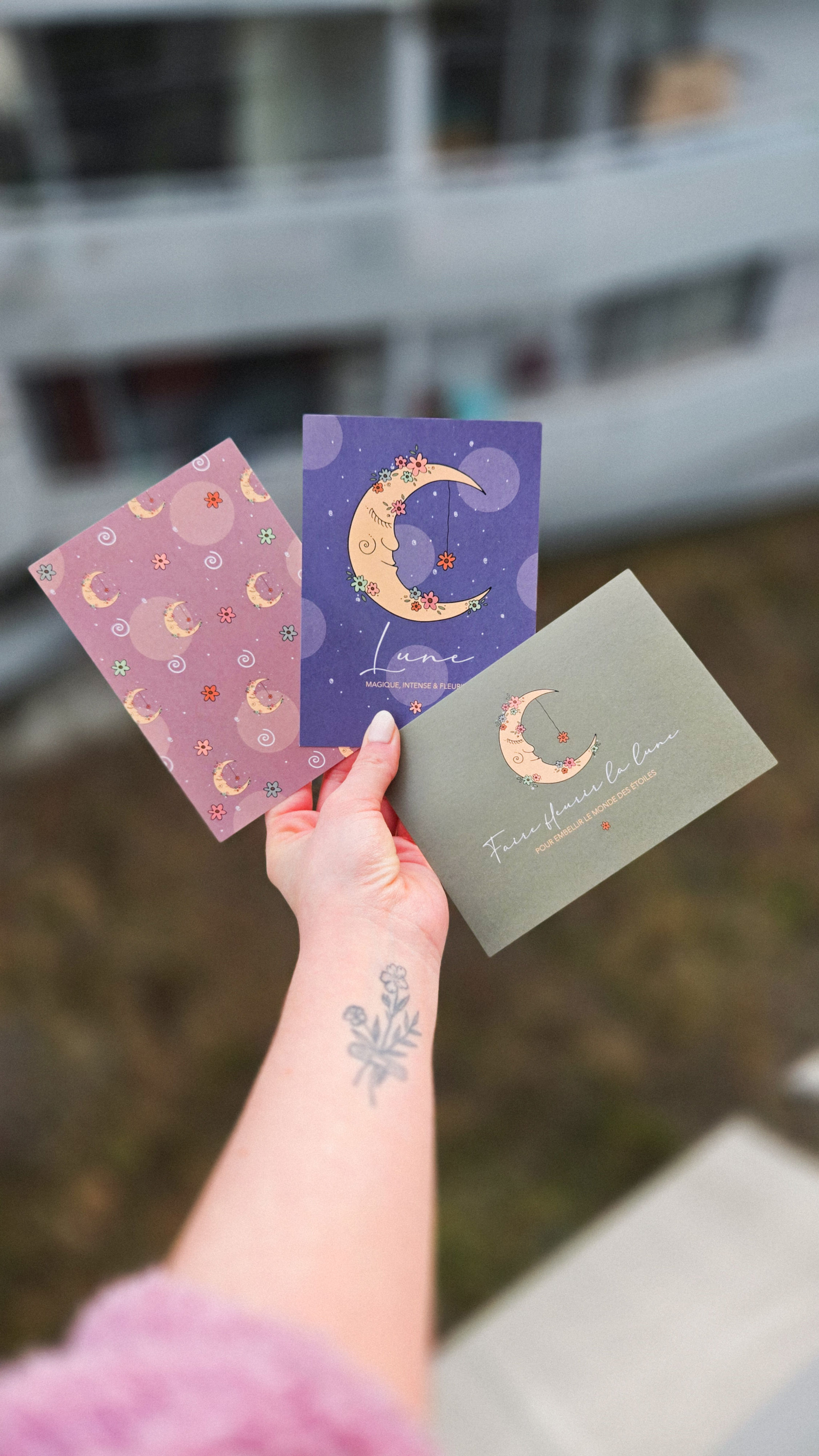 Trio cartes Lune