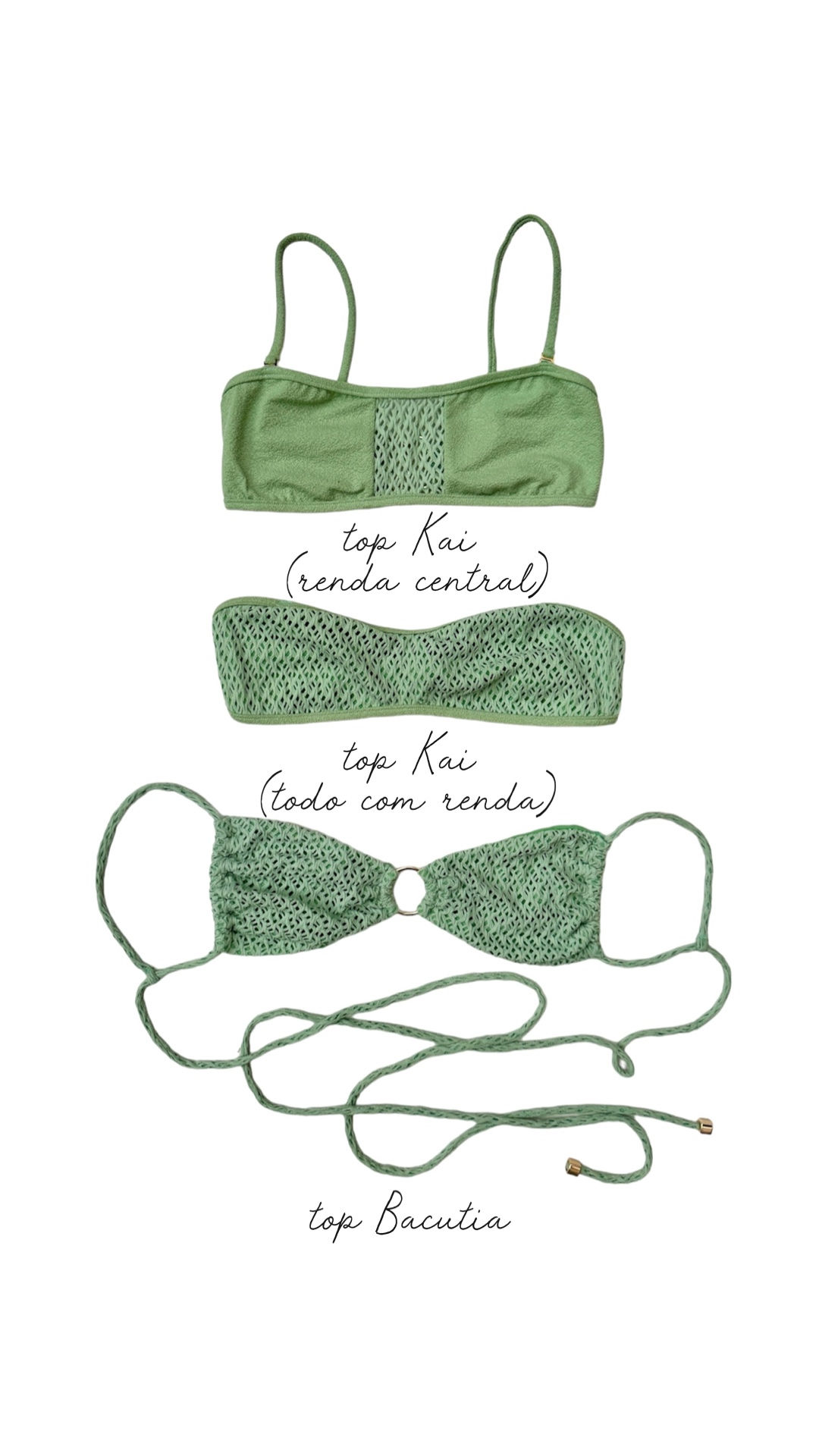 Top verde pistache renda