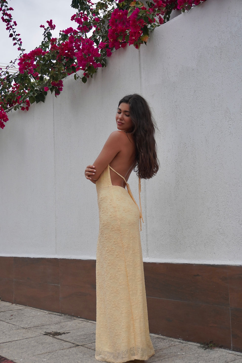 Miniatura: Vestido Ísis amarelo renda organic 