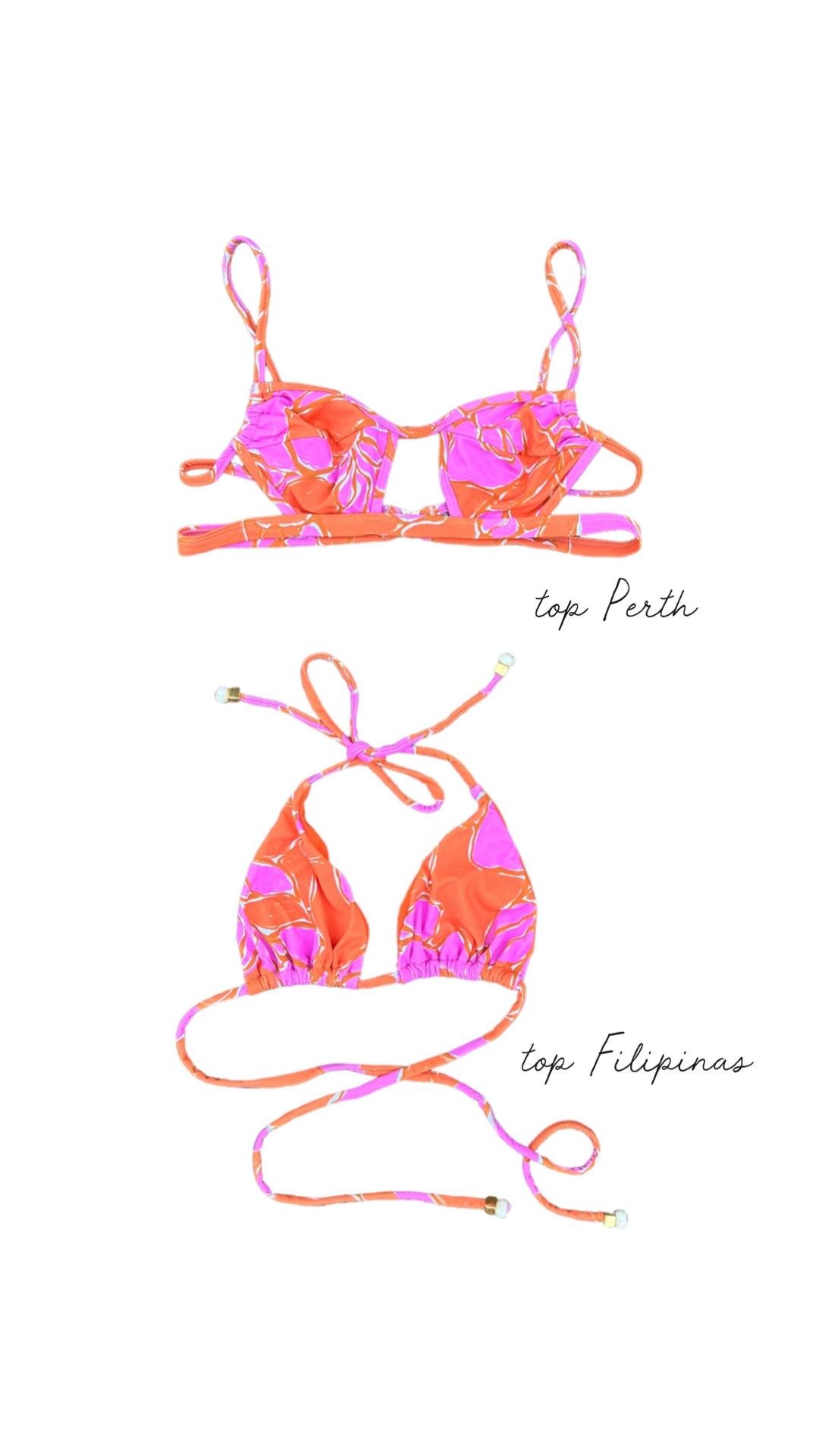 Top estampa Pétalas rosa & laranja