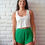 Miniatura: Short Mila verde tricot 