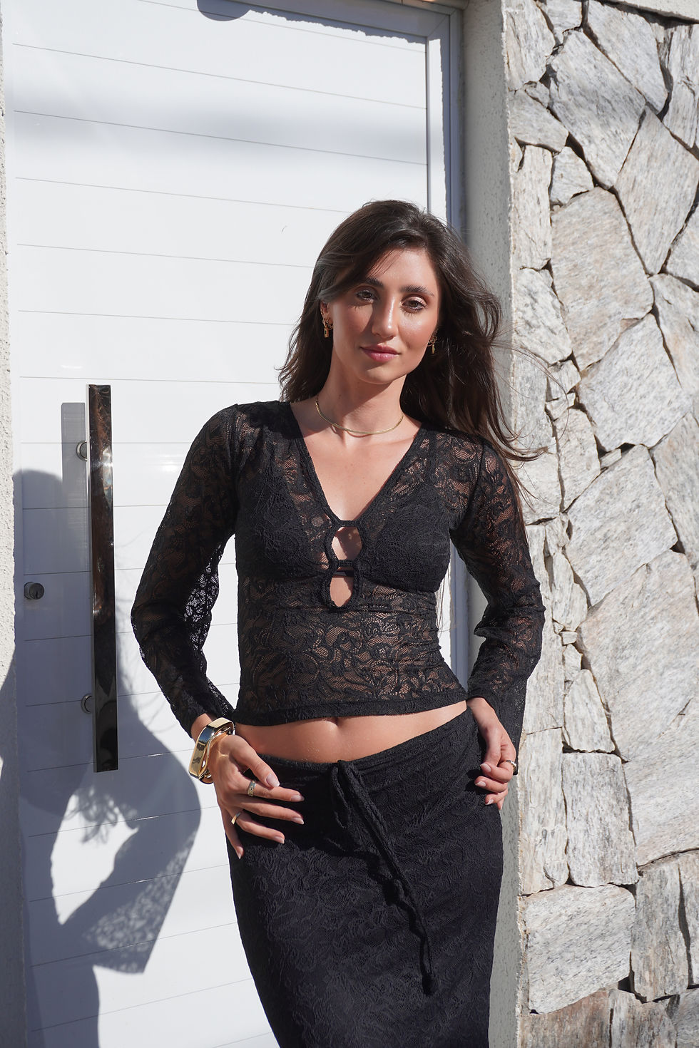Miniatura: Blusa Maya preta laise bordada 
