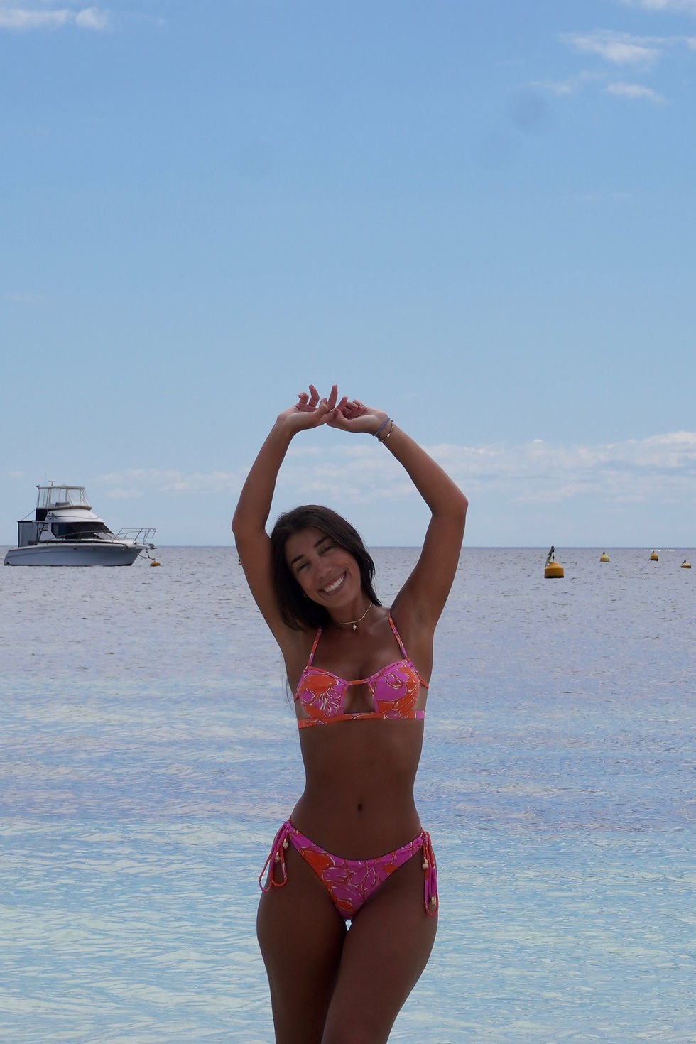 Miniatura: Top estampa Pétalas rosa & laranja