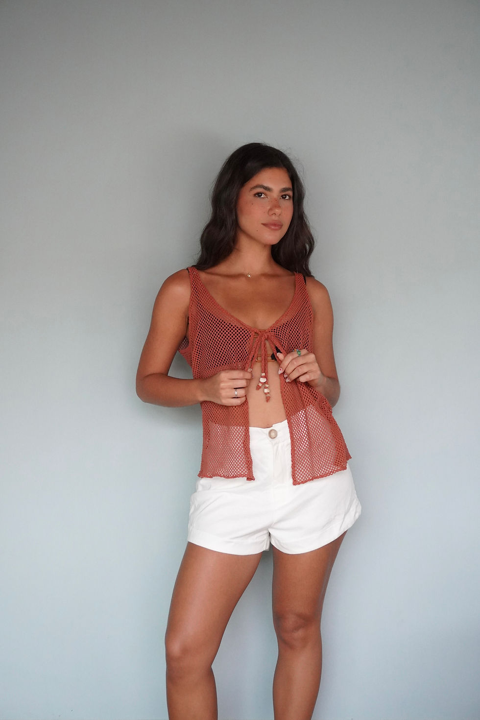 Thumbnail: Blusa Kiara renda marrom 