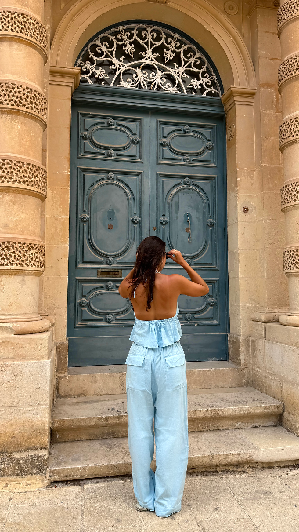 Miniatura: Pantalona Mariah azul linho 