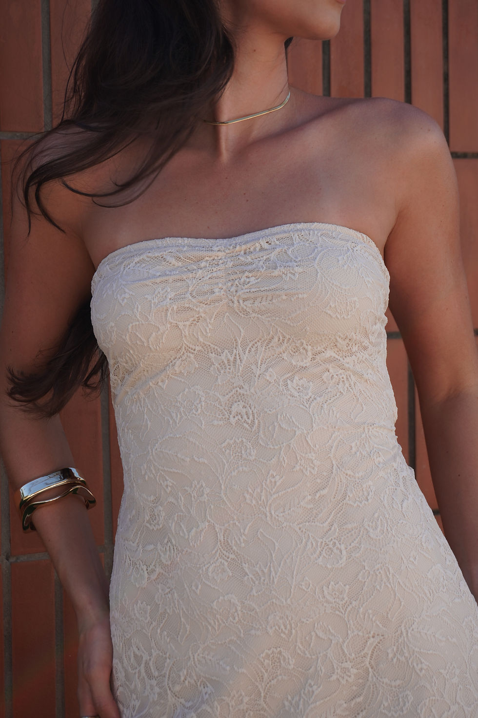 Miniatura: Vestido Milena curto ivory laise bordada 