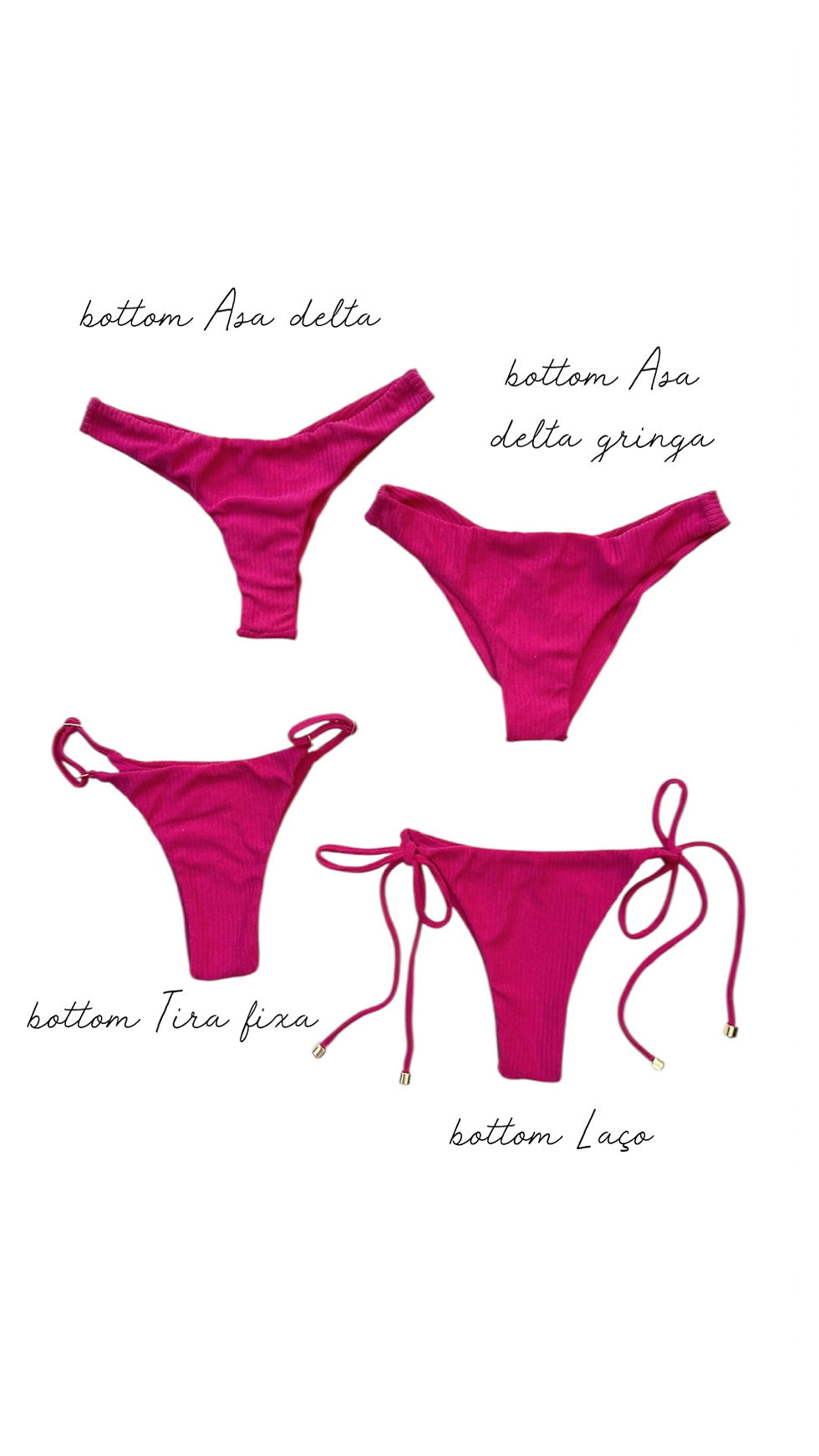 Bottom rosa atoalhado canelado