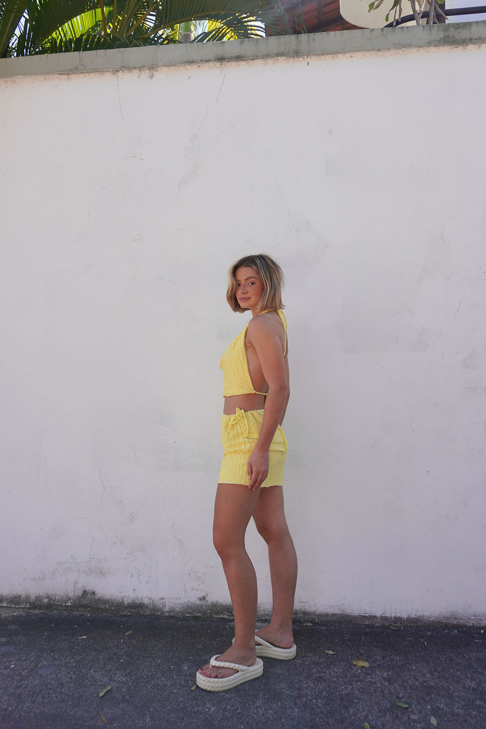 Miniatura: Cropped Ísis limoncello renda 