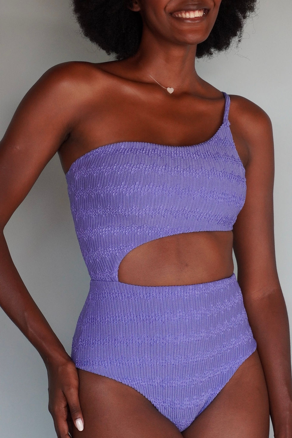 Miniatura: Body Um ombro azul hortênsia textura 