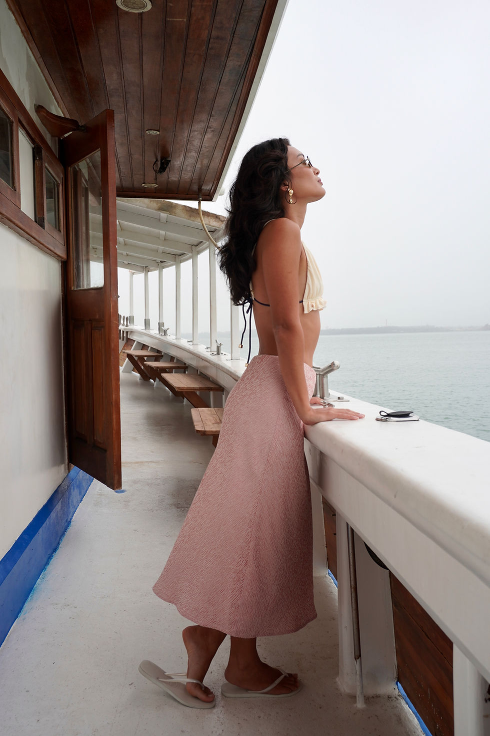 Miniatura: Saia Raquel red listras textura 