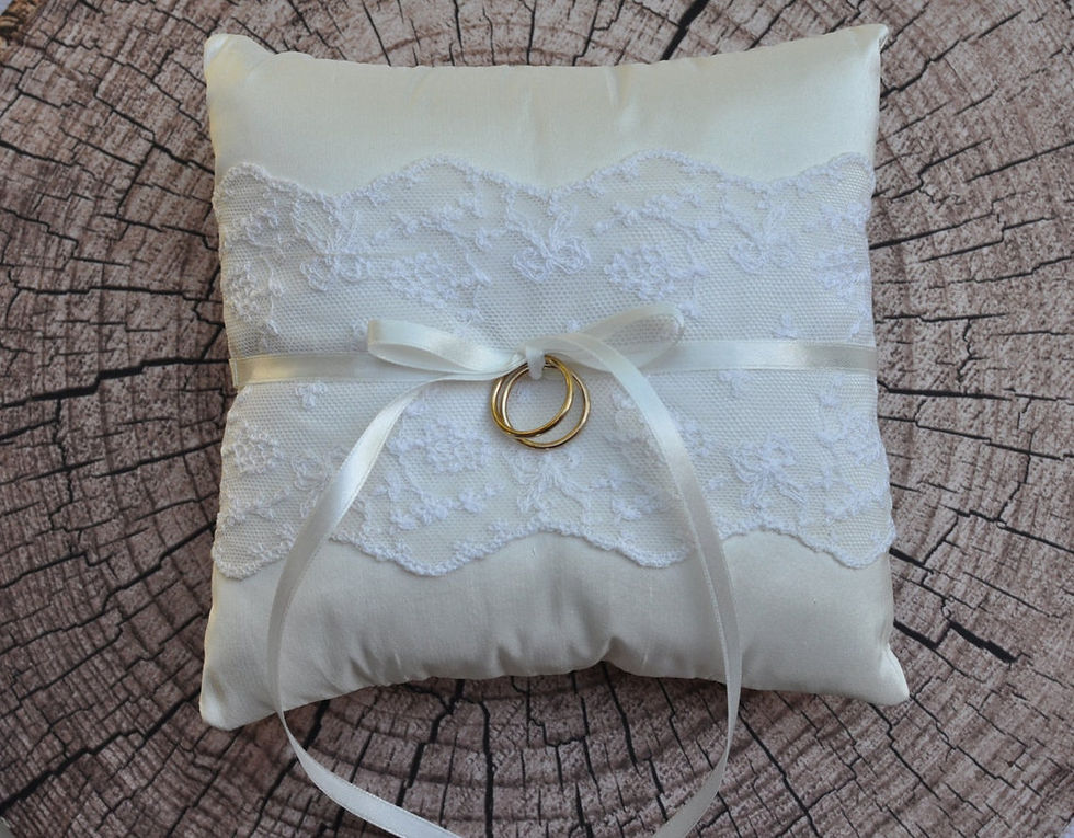 Rustic Ring cushion Vintage lace Silk ring pillow Ring bearer