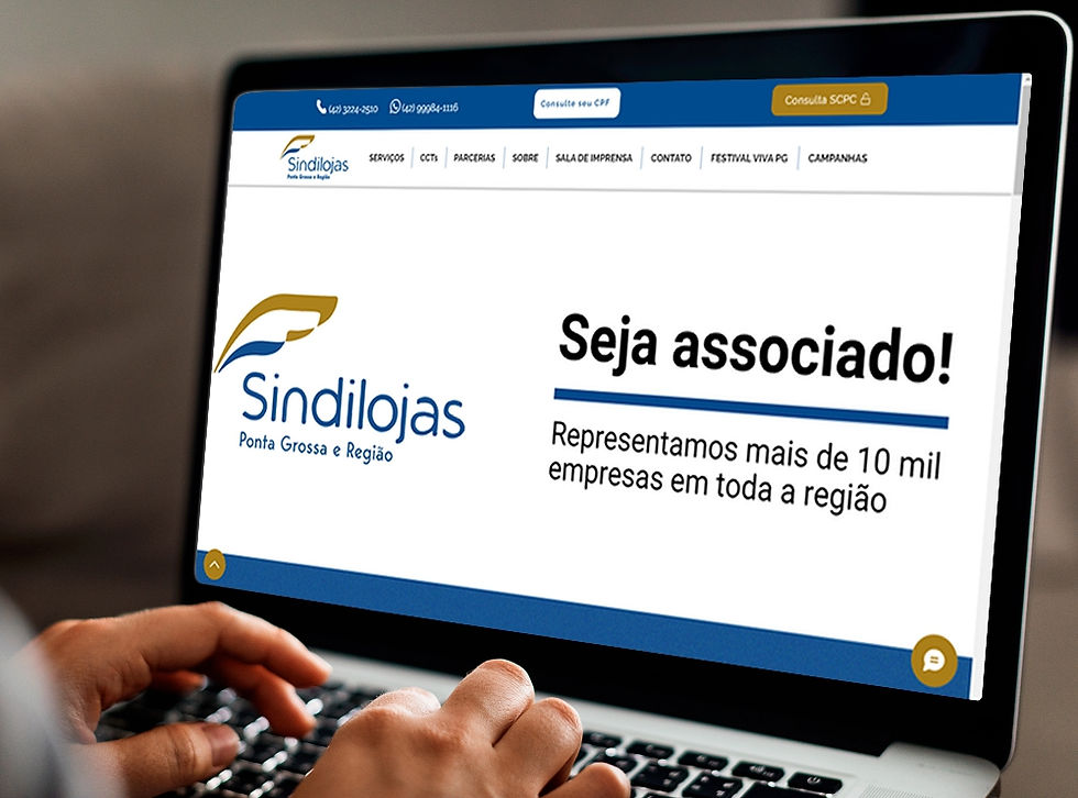 imagem de um computador logado no site do Sindilojas