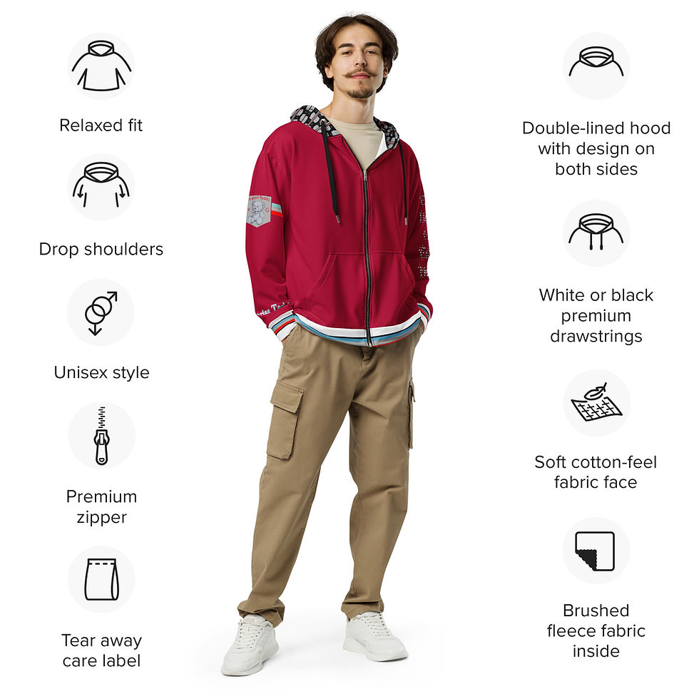 Thumbnail: Teddy Print hoodie red