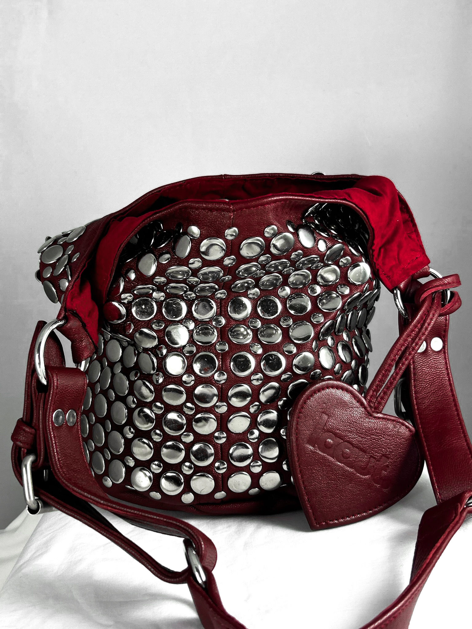 cherry. leather bag