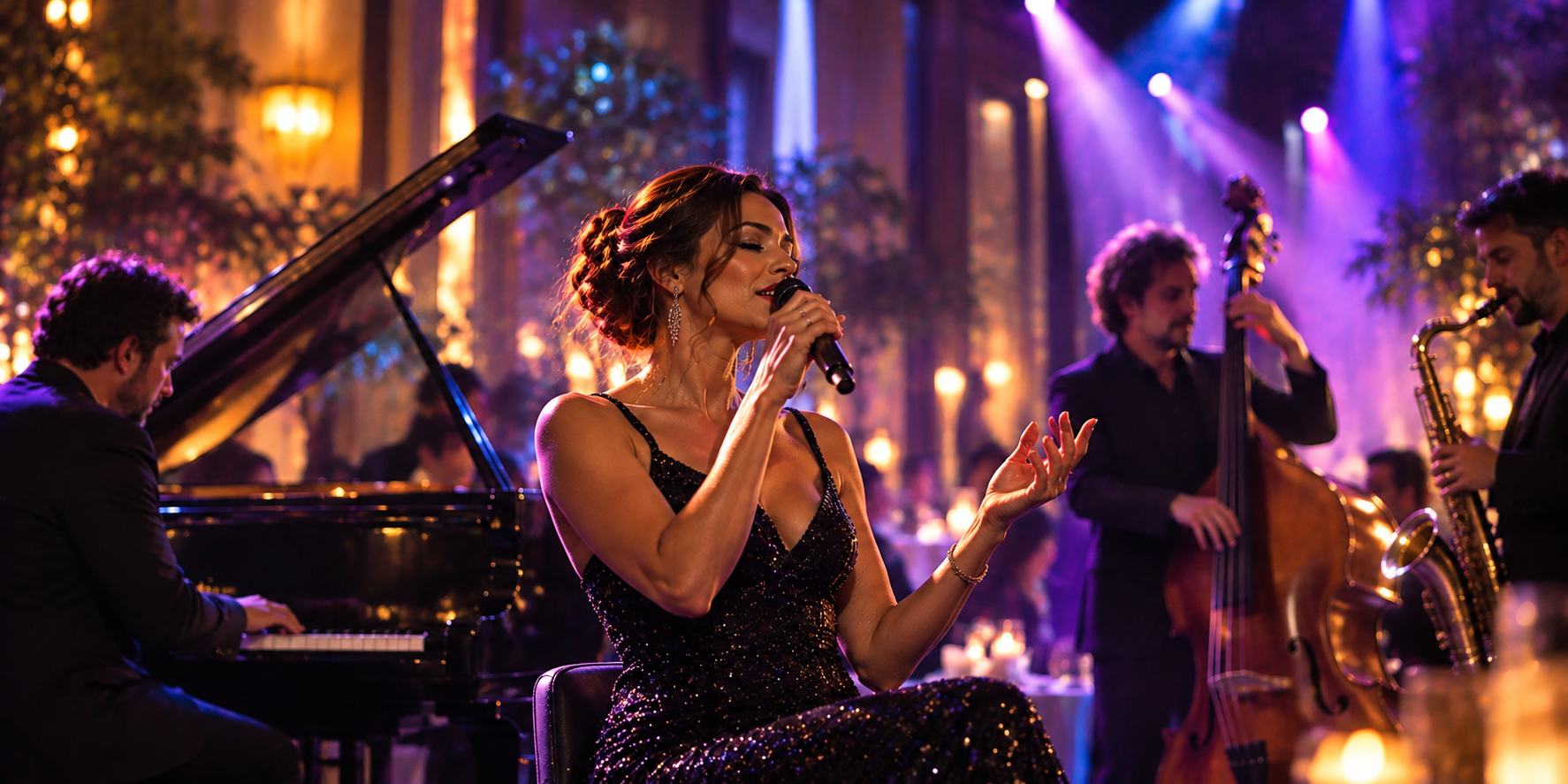 Chanteuse de jazz au piano