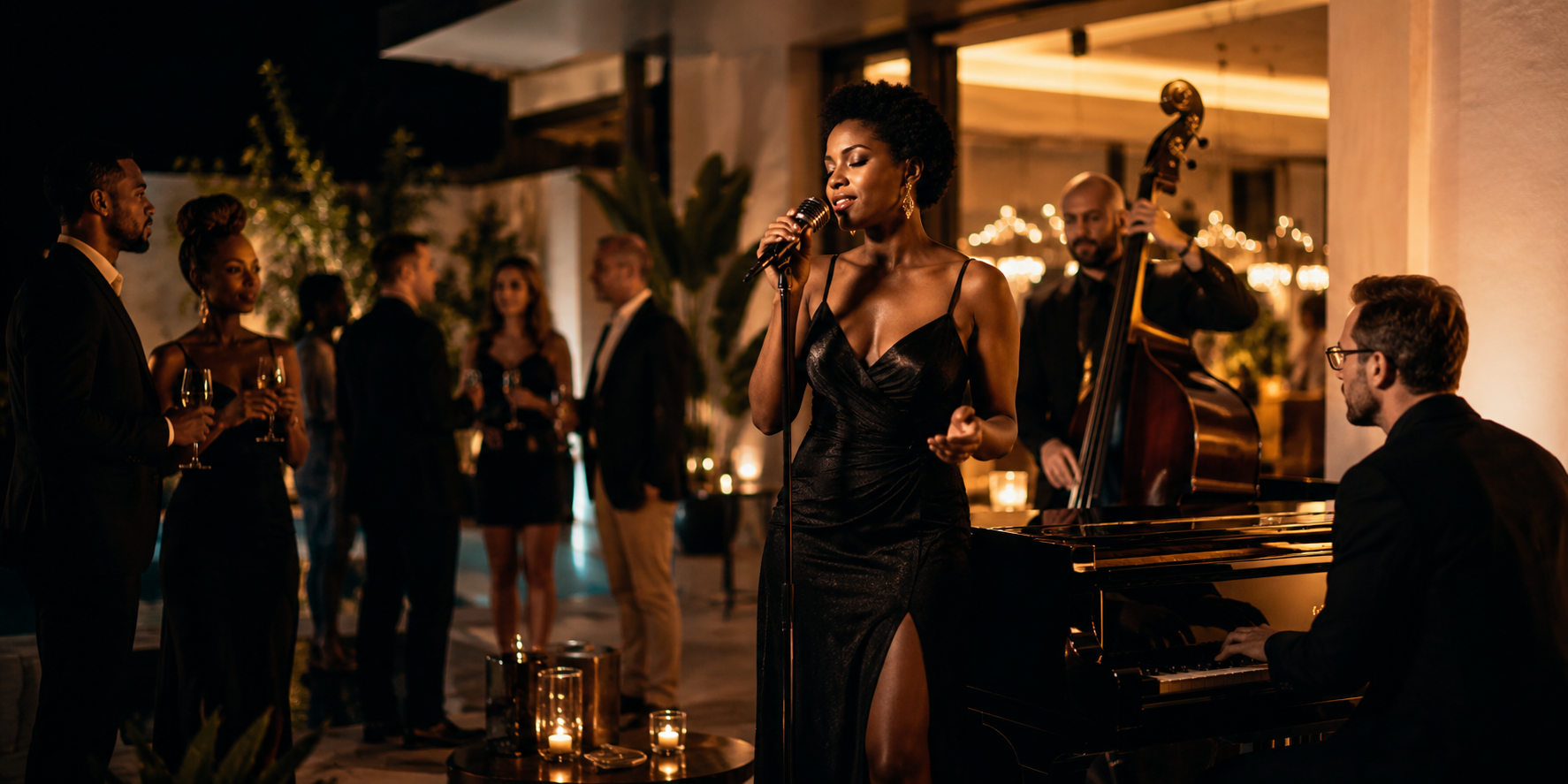 Chanteuse de jazz au piano