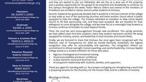 Emmaus Baptist College Update February 2026