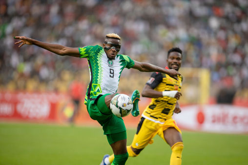 Victor Osimhen Stretches for a ball