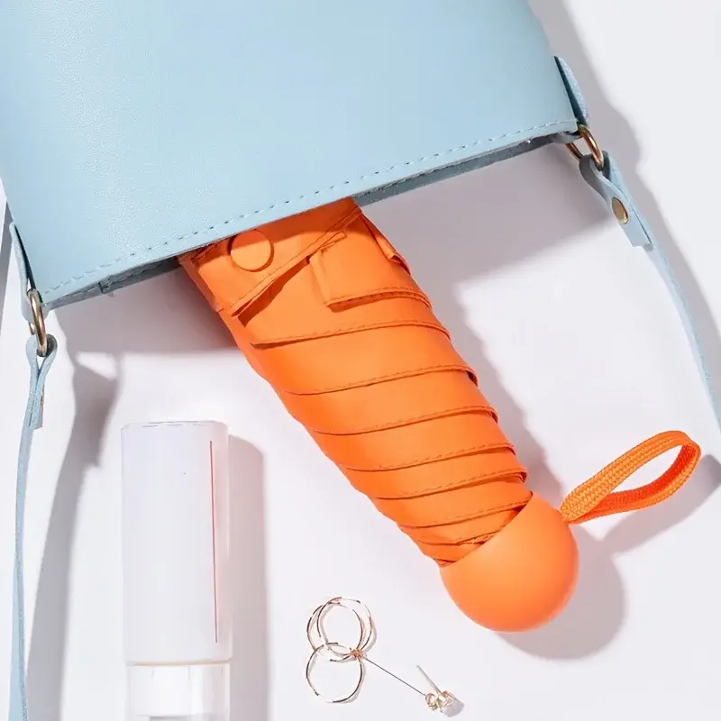 Thumbnail: Compact Travel Mini Umbrella Uv Protection Capsule Umbrella 5 Fold Ultra Lightwe