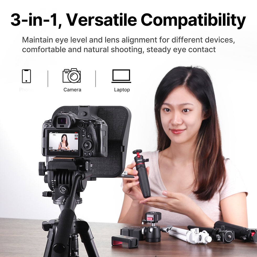 Thumbnail: Ulanzi RT02 Universal Teleprompter Prompter DSLR Camera Smartphone Tablet Laptop