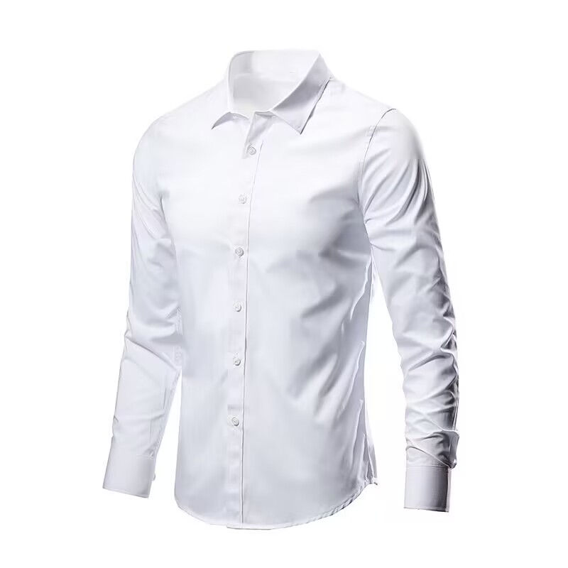 Miniatura: Camisa de vestido masculina elástica primavera outono manga longa anti-rugas li